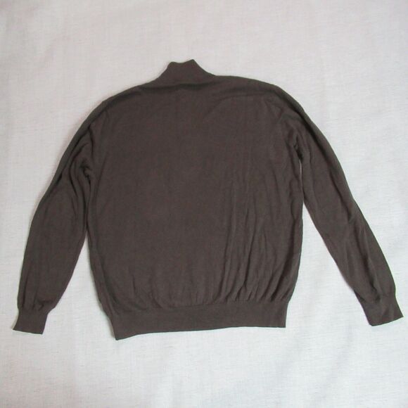 Luciano Natazzi Sweater Mens Size 3XL Brown 1/4 Button Mock Neck Pullover Preppy - Picture 5 of 11